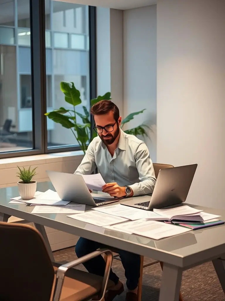 A business professional reviewing a translated document, with a focus on clarity and effectiveness in conveying the intended message.